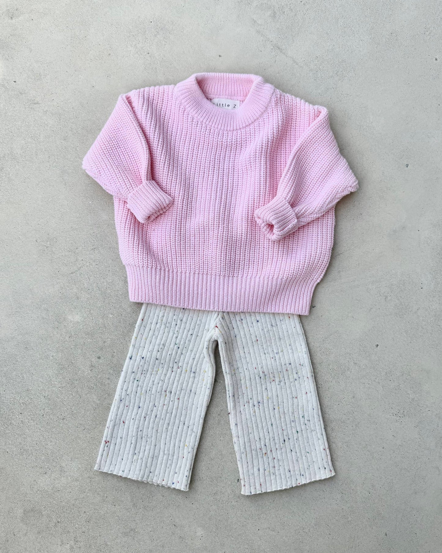 Baby Geribbelde Broek - Beige spikkel