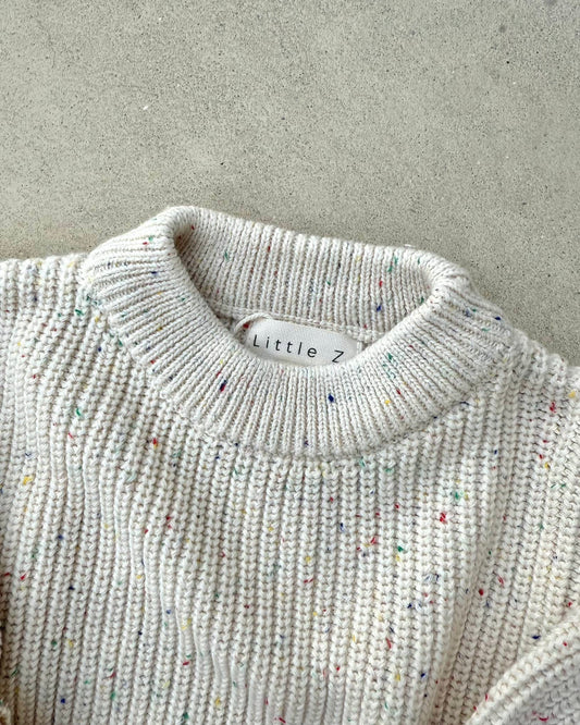 Gebreide Trui - Baby - Beige Spikkel