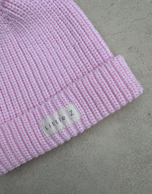 Baby Muts - Gebreid met Pompon - Roze